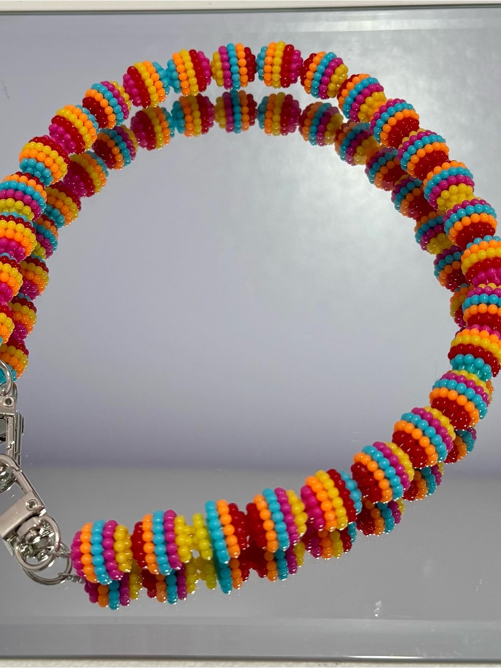 New Colorful Beaded Bag Chain 18 inches